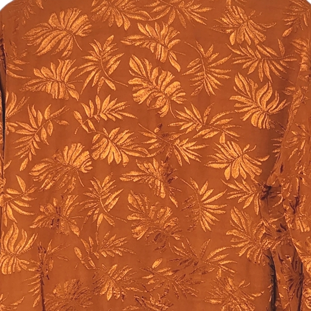 L*Space In Your Dreams Satiny Palm Pajama Top Sz M amber - Picture 6 of 7